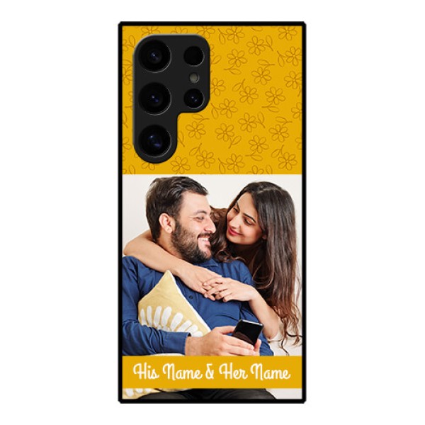 Samsung Galaxy S24 Ultra 5G Custom Glass Phone Case - Yellow Floral Design Samsung Galaxy S24 Ultra 5G Custom Glass Phone Case - Yellow Floral Design