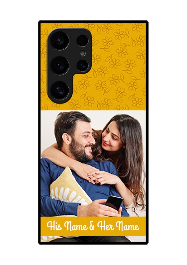 Samsung Galaxy S24 Ultra 5G Custom Glass Phone Case - Yellow Floral Design