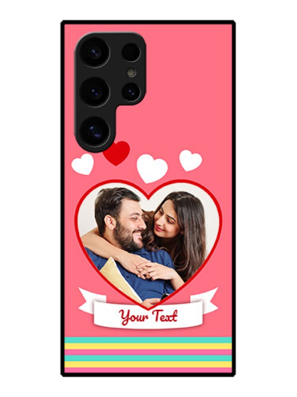 Custom Samsung Galaxy S24 Ultra 5G Custom Glass Phone Case - Love Shapes Doodle Design