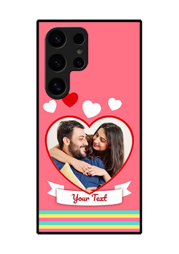 Samsung Galaxy S24 Ultra 5G Custom Glass Phone Case - Love Shapes Doodle Design