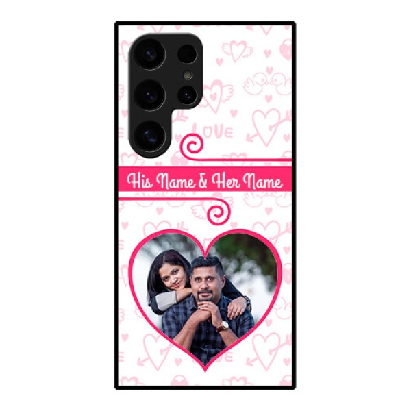 Samsung Galaxy S24 Ultra 5G Custom Glass Phone Case - Heart Shape Love Design Samsung Galaxy S24 Ultra 5G Custom Glass Phone Case - Heart Shape Love Design