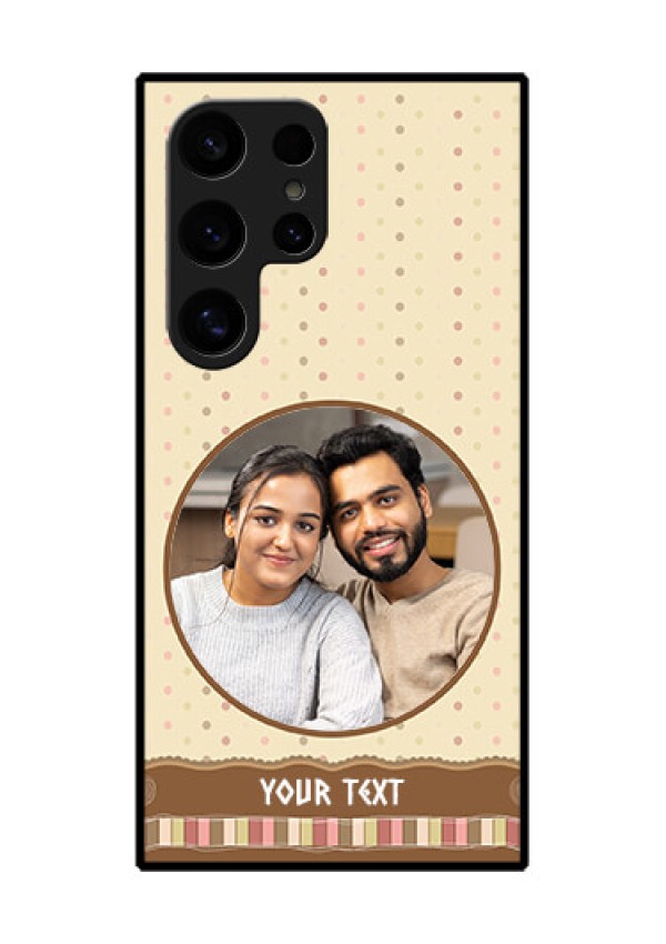 Samsung Galaxy S24 Ultra 5G Custom Glass Phone Case - Brown Dotted Mobile Case Design
