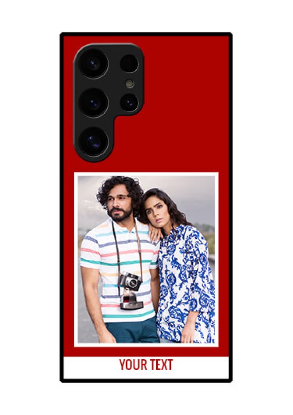 Samsung Galaxy S24 Ultra 5G Custom Glass Phone Case - Red Color Design