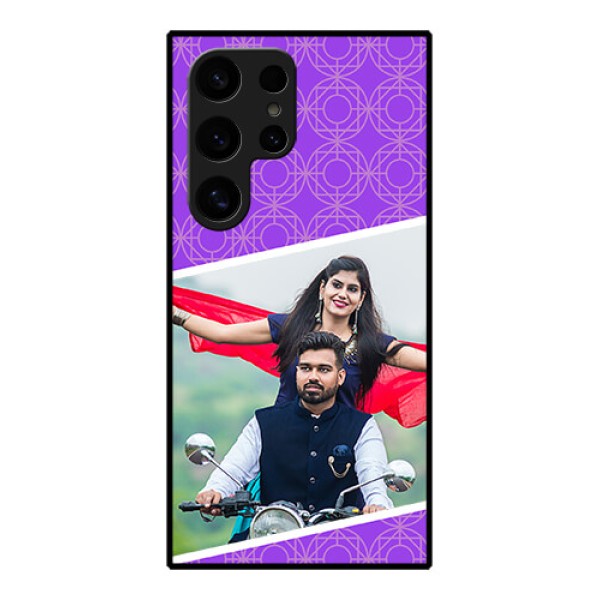 Samsung Galaxy S24 Ultra 5G Custom Glass Phone Case - Violet Color Pattern Design Samsung Galaxy S24 Ultra 5G Custom Glass Phone Case - Violet Color Pattern Design