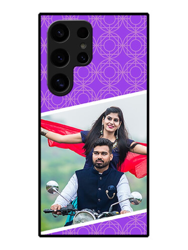 Custom Samsung Galaxy S24 Ultra 5G Custom Glass Phone Case - Violet Color Pattern Design