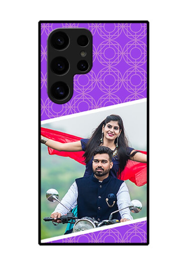 Samsung Galaxy S24 Ultra 5G Custom Glass Phone Case - Violet Color Pattern Design