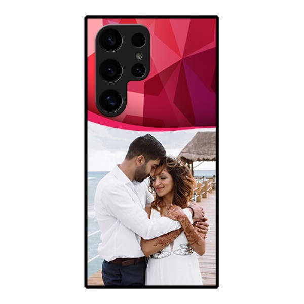 Samsung Galaxy S24 Ultra 5G Custom Glass Phone Case - Red Abstract Design