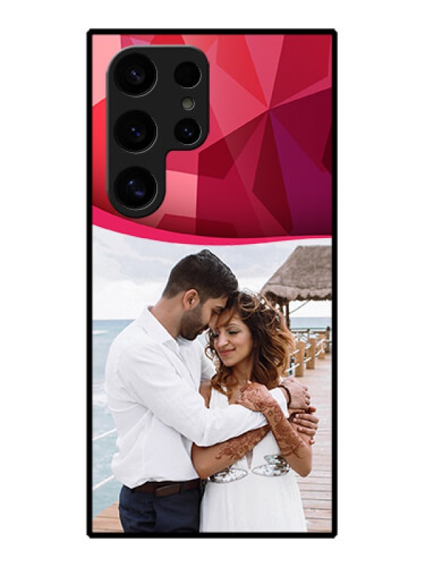 Custom Samsung Galaxy S24 Ultra 5G Custom Glass Phone Case - Red Abstract Design