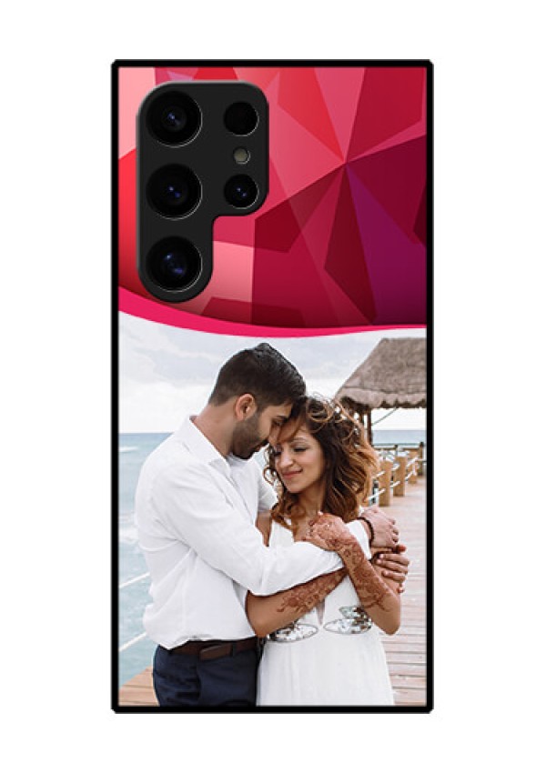 Samsung Galaxy S24 Ultra 5G Custom Glass Phone Case - Red Abstract Design
