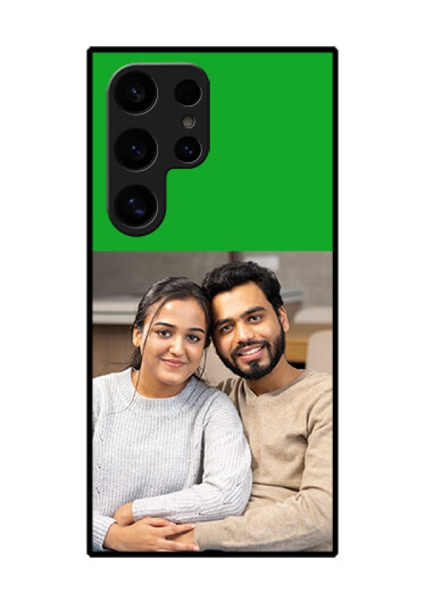 Samsung Galaxy S24 Ultra 5G Custom Glass Phone Case - Green Pattern Design