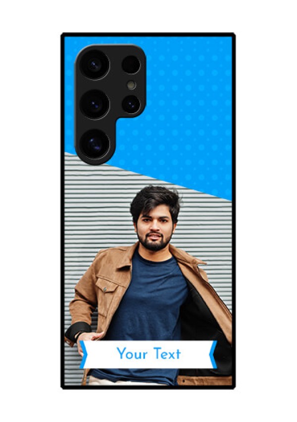 Samsung Galaxy S24 Ultra 5G Custom Glass Phone Case - Simple Blue Color Design