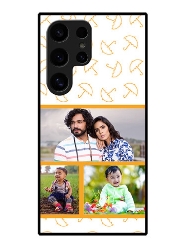 Custom Samsung Galaxy S24 Ultra 5G Custom Glass Phone Case - Yellow Pattern Design