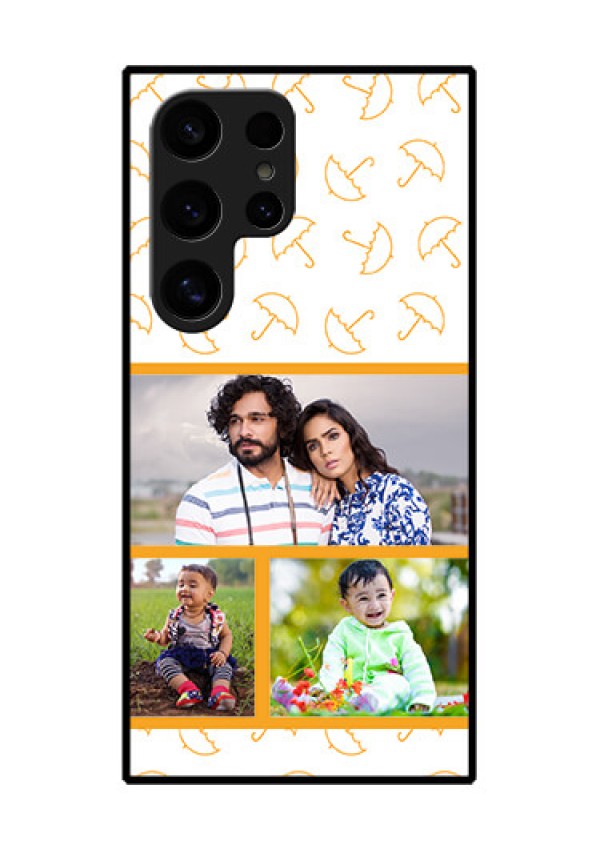 Samsung Galaxy S24 Ultra 5G Custom Glass Phone Case - Yellow Pattern Design