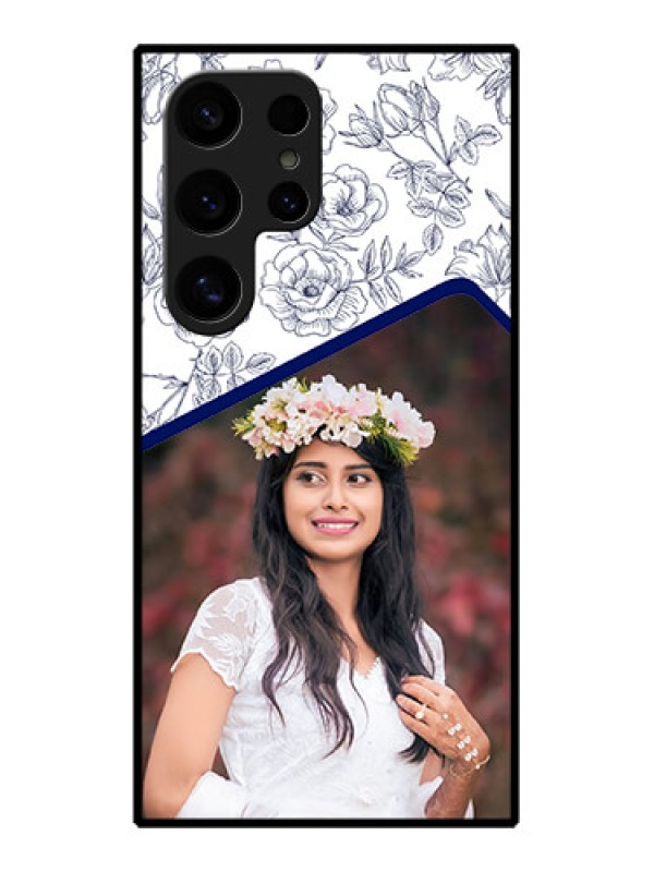 Custom Samsung Galaxy S24 Ultra 5G Custom Glass Phone Case - Classy Floral Design