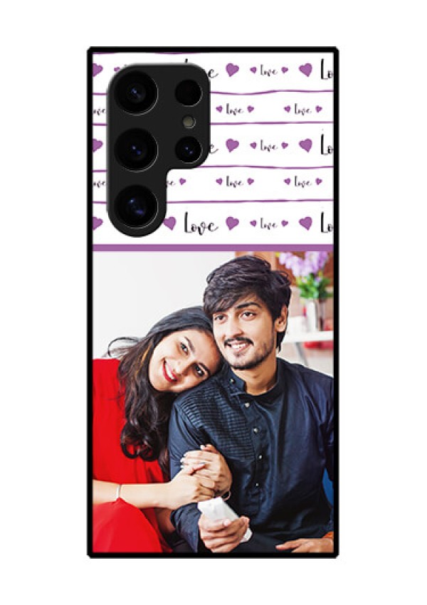 Samsung Galaxy S24 Ultra 5G Custom Glass Phone Case - Couples Heart Design