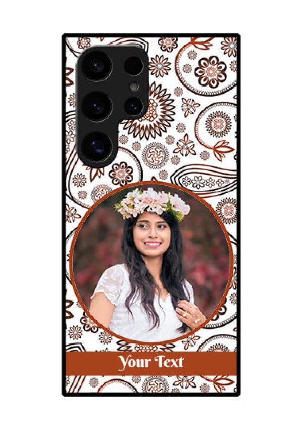 Samsung Galaxy S24 Ultra 5G Custom Glass Phone Case - Abstract Flower Design
