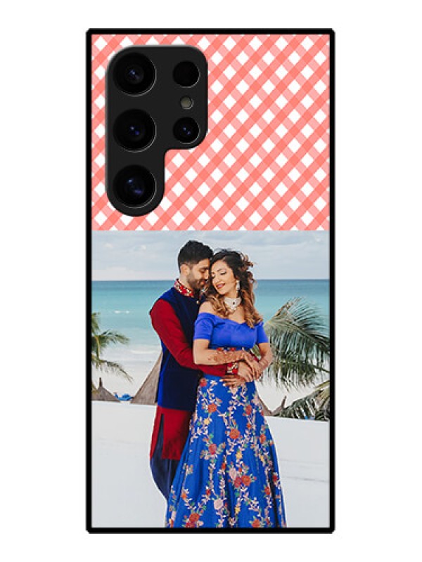 Custom Samsung Galaxy S24 Ultra 5G Custom Glass Phone Case - Pink Pattern Design