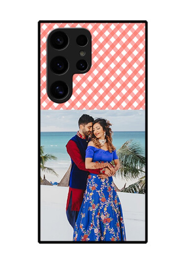 Samsung Galaxy S24 Ultra 5G Custom Glass Phone Case - Pink Pattern Design