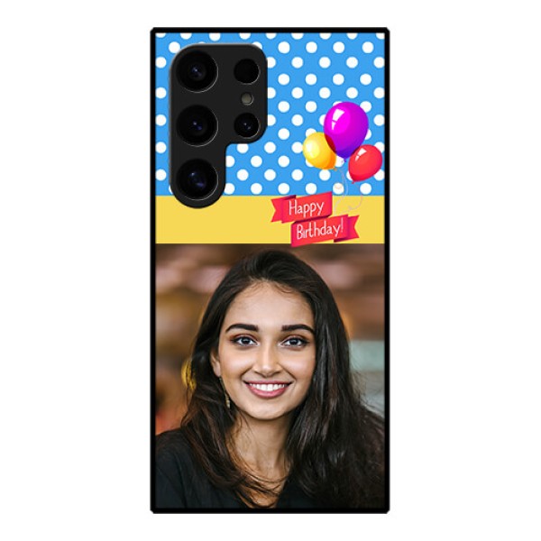 Samsung Galaxy S24 Ultra 5G Custom Glass Phone Case - Happy Birthday Design Samsung Galaxy S24 Ultra 5G Custom Glass Phone Case - Happy Birthday Design