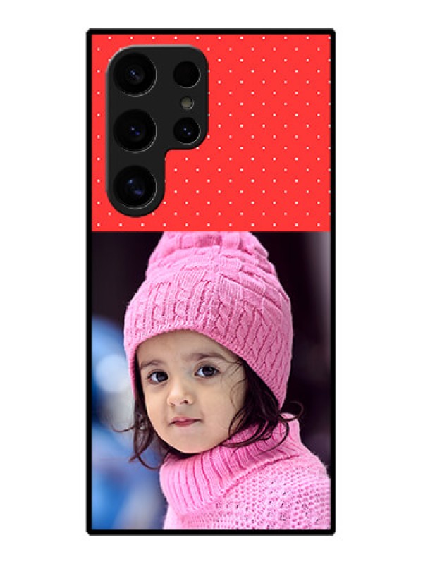 Custom Samsung Galaxy S24 Ultra 5G Custom Glass Phone Case - Red Pattern Design