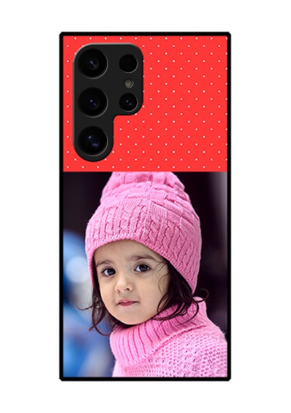 Samsung Galaxy S24 Ultra 5G Custom Glass Phone Case - Red Pattern Design