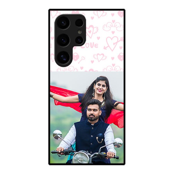 Samsung Galaxy S24 Ultra 5G Custom Glass Phone Case - Pink Flying Heart Design Samsung Galaxy S24 Ultra 5G Custom Glass Phone Case - Pink Flying Heart Design