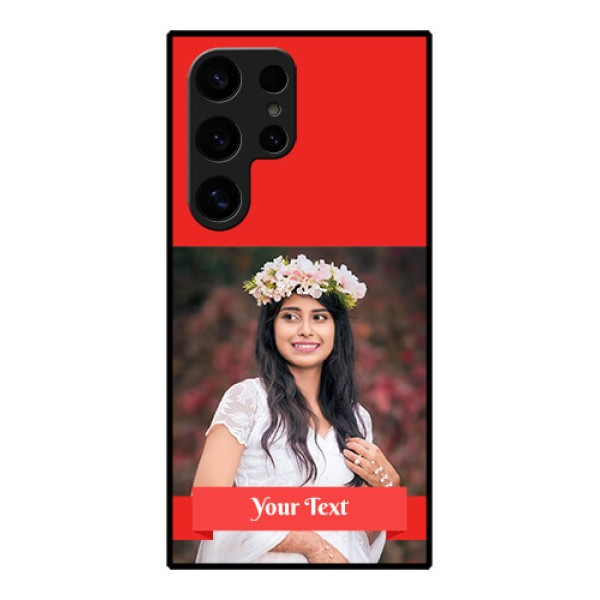 Samsung Galaxy S24 Ultra 5G Custom Glass Phone Case - Simple Red Color Design Samsung Galaxy S24 Ultra 5G Custom Glass Phone Case - Simple Red Color Design