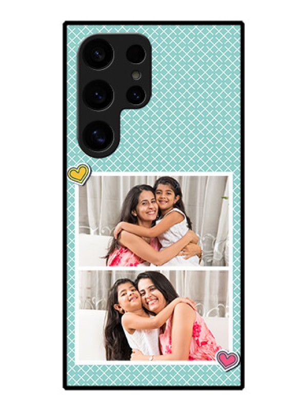 Custom Samsung Galaxy S24 Ultra 5G Custom Glass Phone Case - 2 Image Holder With Pattern Design
