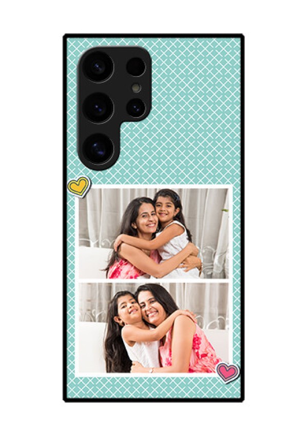 Samsung Galaxy S24 Ultra 5G Custom Glass Phone Case - 2 Image Holder With Pattern Design