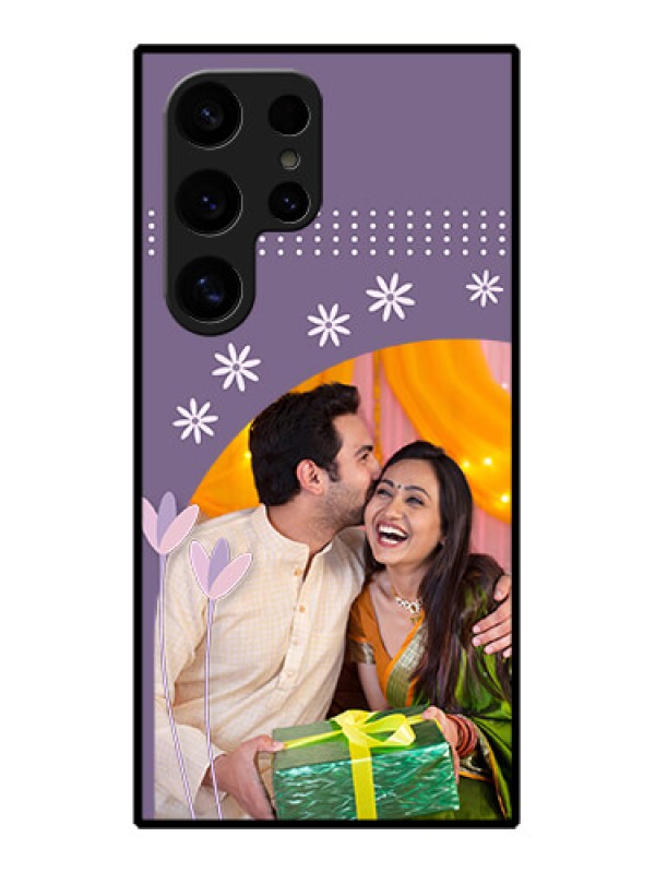 Custom Samsung Galaxy S24 Ultra 5G Custom Glass Phone Case - Lavender Flowers Design