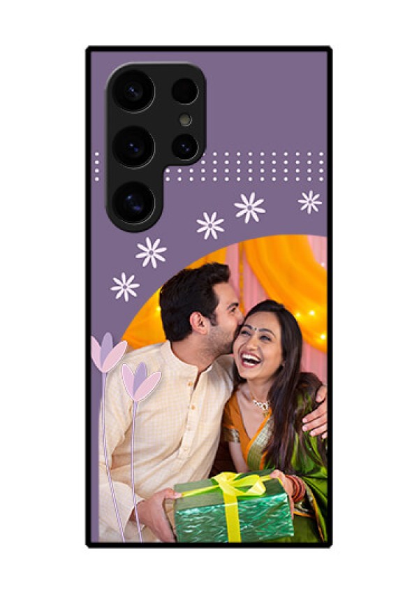 Samsung Galaxy S24 Ultra 5G Custom Glass Phone Case - Lavender Flowers Design