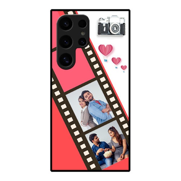 Samsung Galaxy S24 Ultra 5G Custom Glass Phone Case - 3 Image Holder With Film Reel Samsung Galaxy S24 Ultra 5G Custom Glass Phone Case - 3 Image Holder With Film Reel