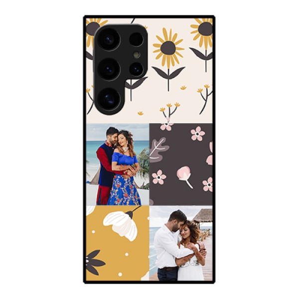 Samsung Galaxy S24 Ultra 5G Custom Glass Phone Case - 3 Images With Floral Design Samsung Galaxy S24 Ultra 5G Custom Glass Phone Case - 3 Images With Floral Design