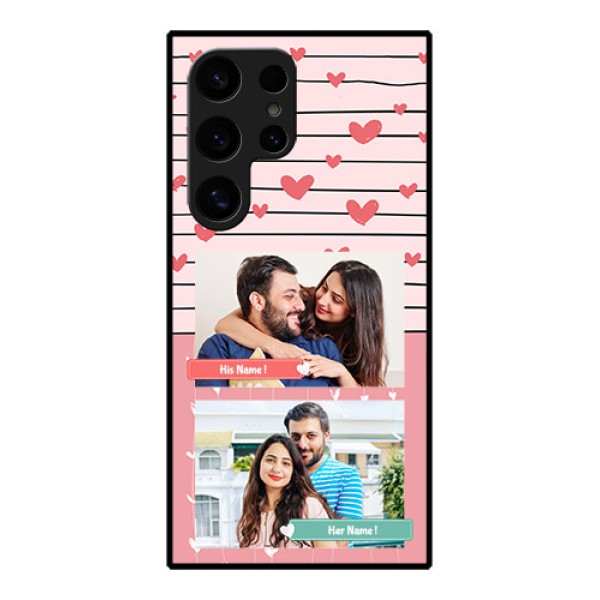 Samsung Galaxy S24 Ultra 5G Custom Glass Phone Case - Photo With Heart Design