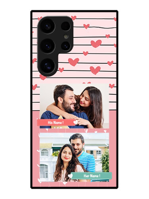 Custom Samsung Galaxy S24 Ultra 5G Custom Glass Phone Case - Photo With Heart Design