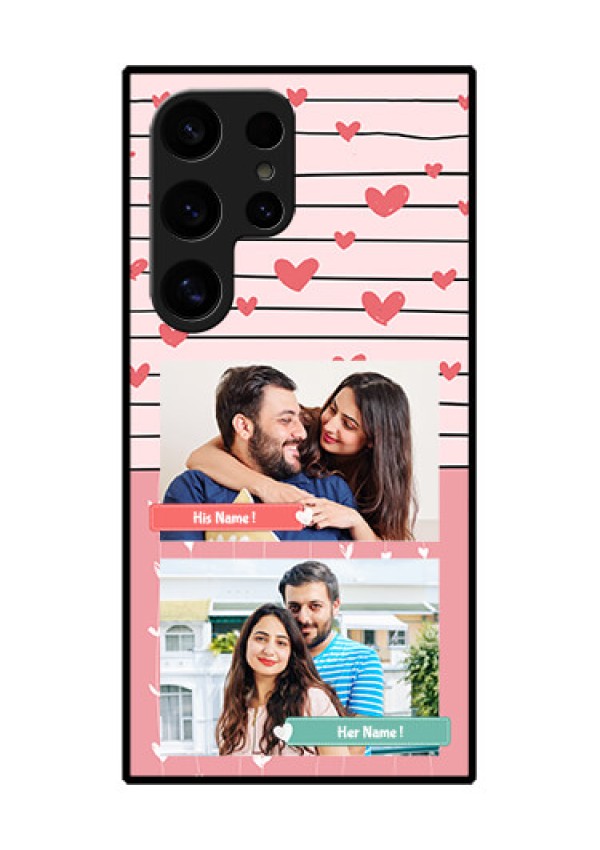 Samsung Galaxy S24 Ultra 5G Custom Glass Phone Case - Photo With Heart Design