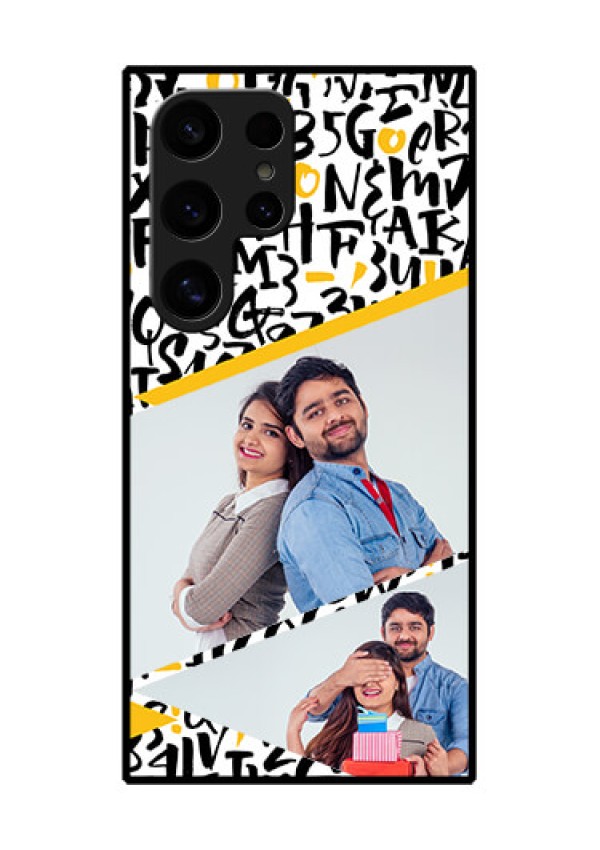 Samsung Galaxy S24 Ultra 5G Custom Glass Phone Case - Letters Pattern Design