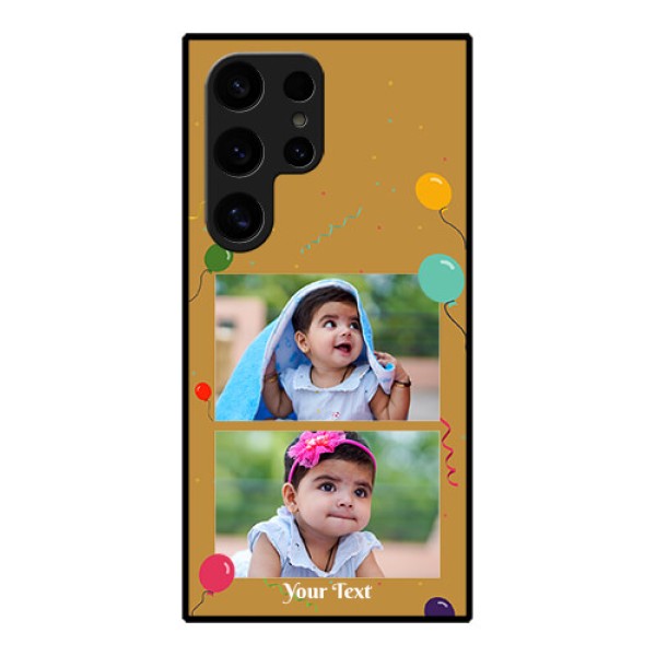 Samsung Galaxy S24 Ultra 5G Custom Glass Phone Case - Image Holder With Birthday Celebrations Design Samsung Galaxy S24 Ultra 5G Custom Glass Phone Case - Image Holder With Birthday Celebrations Design