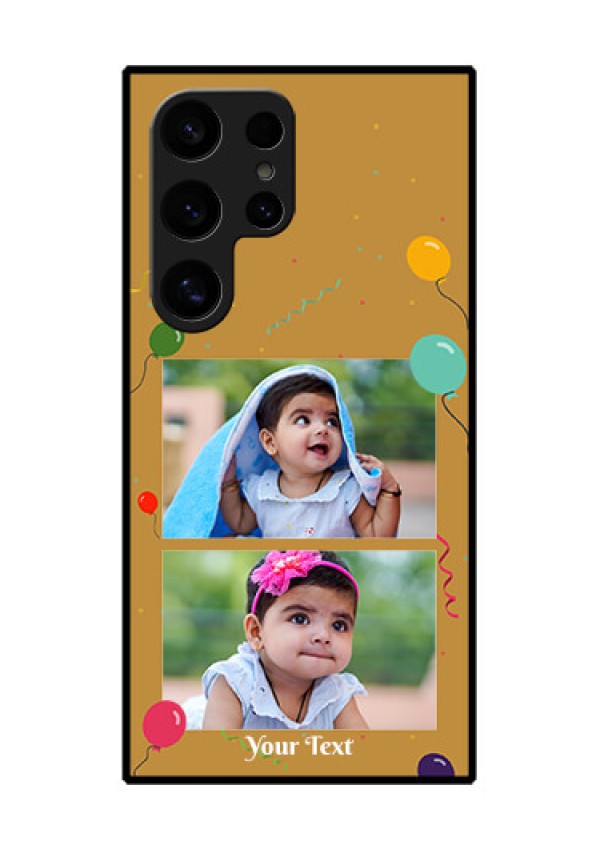 Samsung Galaxy S24 Ultra 5G Custom Glass Phone Case - Image Holder With Birthday Celebrations Design