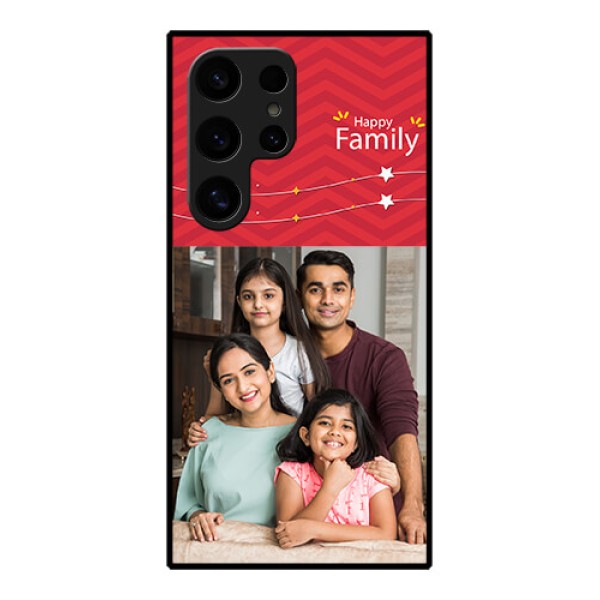 Samsung Galaxy S24 Ultra 5G Custom Glass Phone Case - Happy Family Design Samsung Galaxy S24 Ultra 5G Custom Glass Phone Case - Happy Family Design