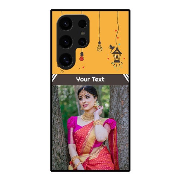 Samsung Galaxy S24 Ultra 5G Custom Glass Phone Case - With Family Picture And Icons Samsung Galaxy S24 Ultra 5G Custom Glass Phone Case - With Family Picture And Icons