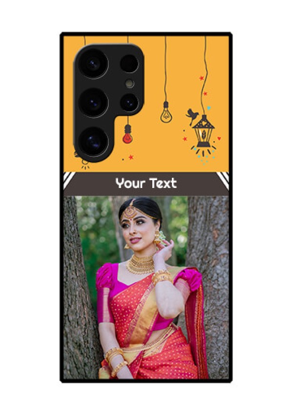 Samsung Galaxy S24 Ultra 5G Custom Glass Phone Case - With Family Picture And Icons