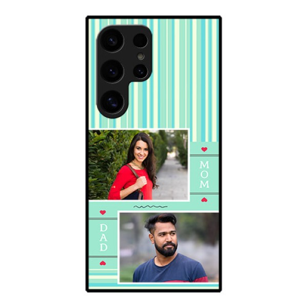 Samsung Galaxy S24 Ultra 5G Custom Glass Phone Case - Mom & Dad Pic Design Samsung Galaxy S24 Ultra 5G Custom Glass Phone Case - Mom & Dad Pic Design