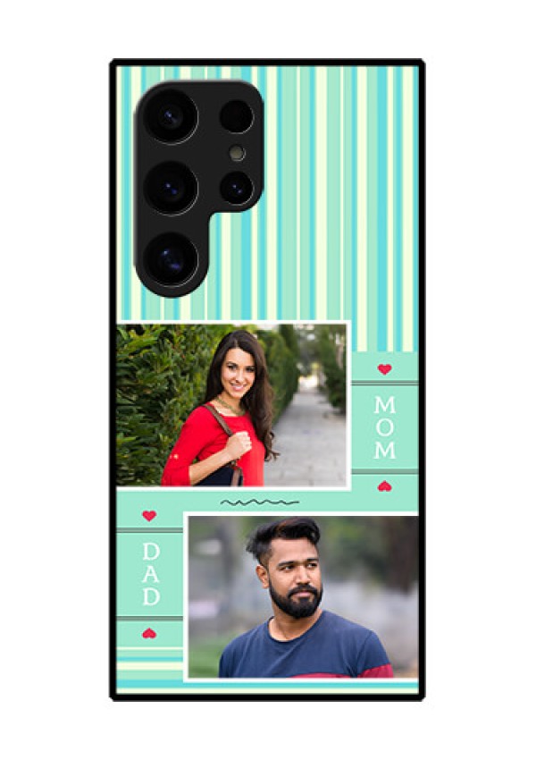 Samsung Galaxy S24 Ultra 5G Custom Glass Phone Case - Mom & Dad Pic Design