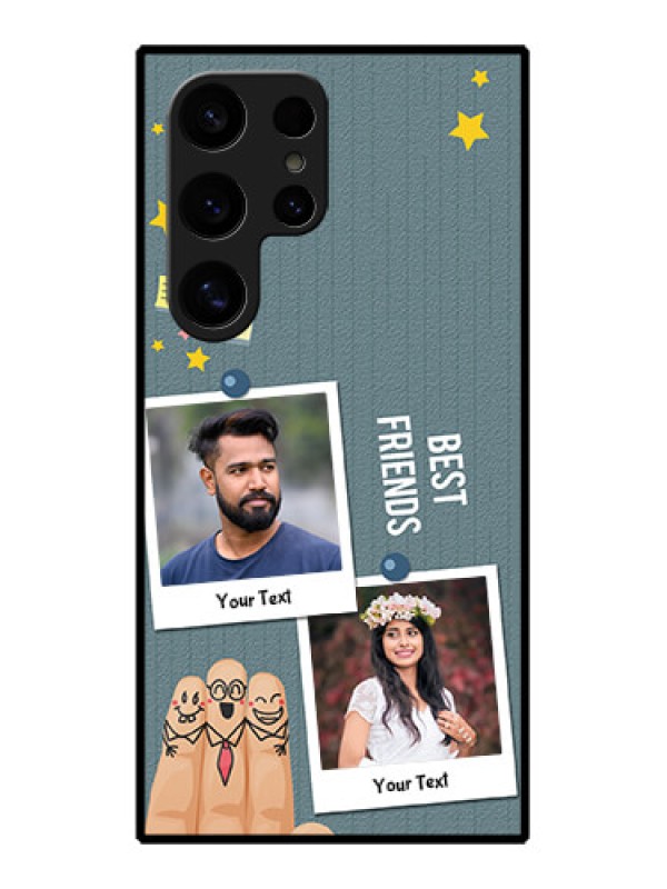 Custom Samsung Galaxy S24 Ultra 5G Custom Glass Phone Case - Sticky Frames And Friendship Design