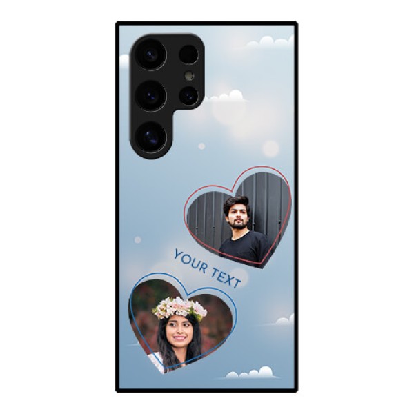 Samsung Galaxy S24 Ultra 5G Custom Glass Phone Case - Blue Color Couple Design Samsung Galaxy S24 Ultra 5G Custom Glass Phone Case - Blue Color Couple Design