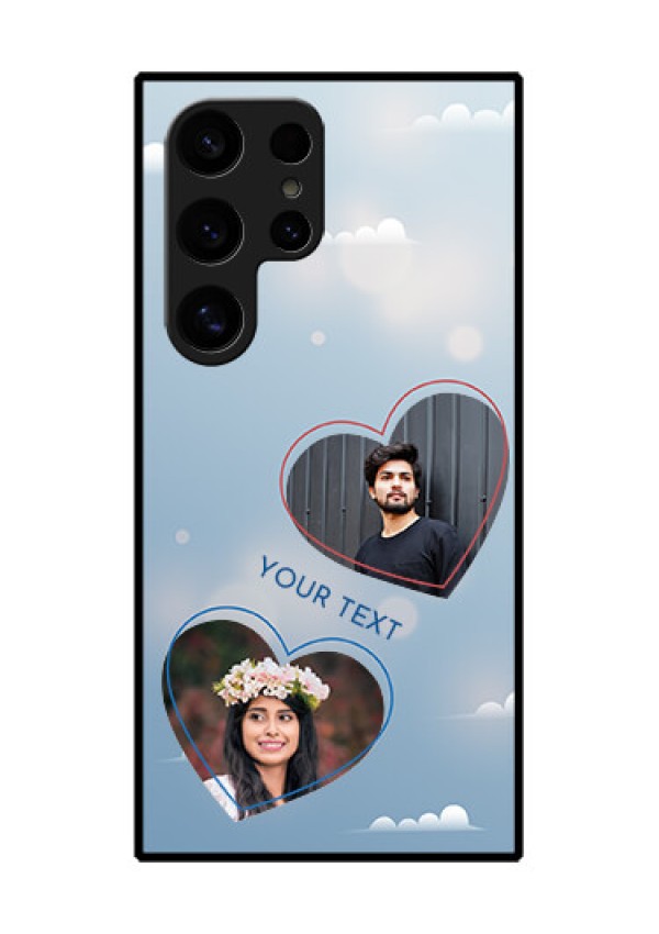 Samsung Galaxy S24 Ultra 5G Custom Glass Phone Case - Blue Color Couple Design