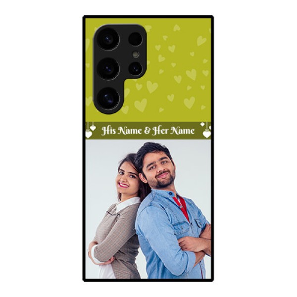 Samsung Galaxy S24 Ultra 5G Custom Glass Phone Case - You & Me Heart Design Samsung Galaxy S24 Ultra 5G Custom Glass Phone Case - You & Me Heart Design