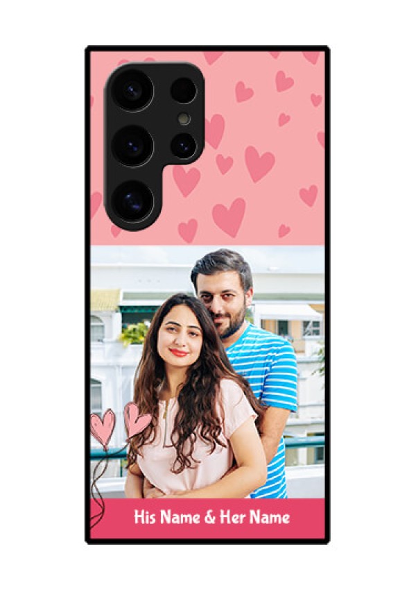 Samsung Galaxy S24 Ultra 5G Custom Glass Phone Case - Love Design Peach Color