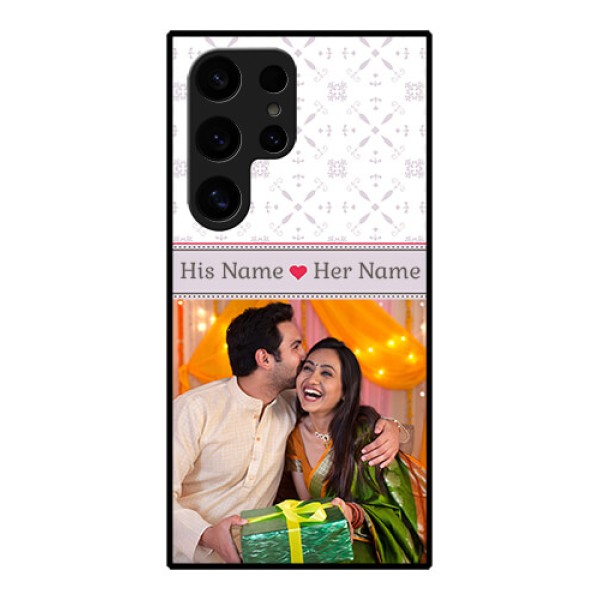 Samsung Galaxy S24 Ultra 5G Custom Glass Phone Case - With Photo And Ethnic Design Samsung Galaxy S24 Ultra 5G Custom Glass Phone Case - With Photo And Ethnic Design